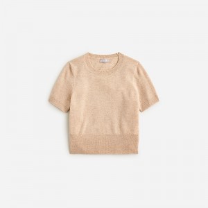 J.Crew Cashmere shrunken T-shirt Hthr Stone Online | 85JFNRBSP