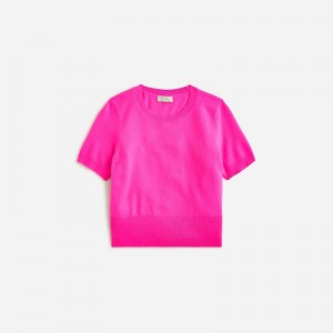 J.Crew Cashmere shrunken T-shirt Neon Flamingo Online | 87XCOLZET