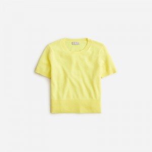 J.Crew Cashmere shrunken T-shirt Pale Kiwi Online | 83VIHNBAQ