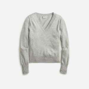 J.Crew Cashmere shrunken V-neck sweater Hthr Grey Outlet Online | 76IQLRMSA