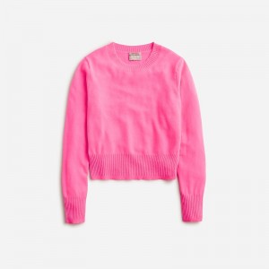 J.Crew Cashmere shrunken crewneck sweater Neon Geranium USA | 15YQUERKB