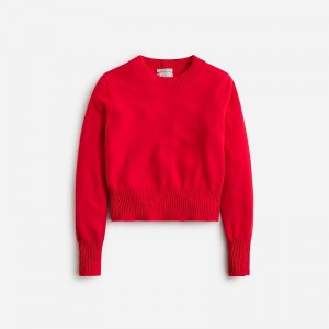 J.Crew Cashmere shrunken crewneck sweater Classic Red Clearance | 31OASRLJK