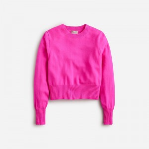 J.Crew Cashmere shrunken crewneck sweater Neon Flamingo Online | 01SCPFZOM