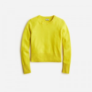 J.Crew Cashmere shrunken crewneck sweater Burnished Chartreuse Outlet Online | 73SFYLGCP