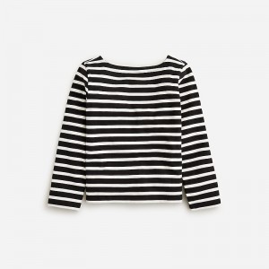 J.Crew Classic mariner cloth boatneck T-shirt Perfect Black Stripe Outlet | 96XMVCHPG