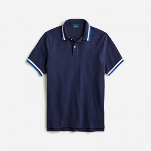 J.Crew Classic piqué polo shirt Navy Ivory Royal Outlet Online | 74VQNJCSG