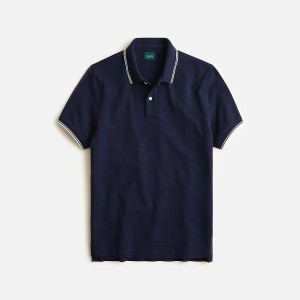 J.Crew Classic piqué polo shirt Navy Ivory Dbl Tipped Online | 08LTKIYFE