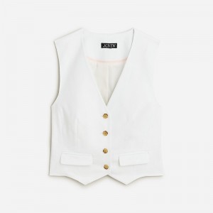 J.Crew Classic vest in stretch linen blend White Online | 08KJGQANX