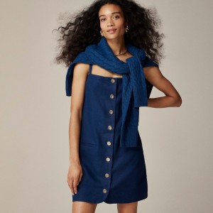 J.Crew Claudia dress in linen Navy Outlet | 92OUPSXKE