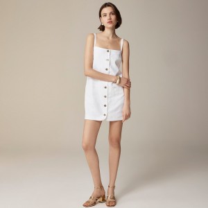 J.Crew Claudia dress in linen White Clearance | 37LONMZCD