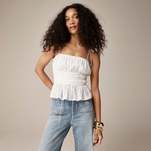 J.Crew Clio top in textured gauze White Factory Promo | 60HLYSJCE