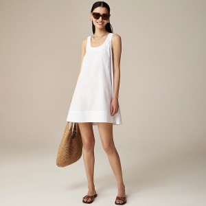 J.Crew Collection embellished shift dress in cotton poplin White Sale | 27YFBSZKR