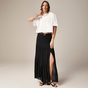 J.Crew Collection maxi skirt in lightweight chiffon Black Online | 09ZYKMXOS