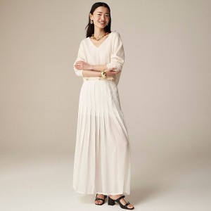 J.Crew Collection maxi skirt in lightweight chiffon Ivory USA | 13TWYACGX