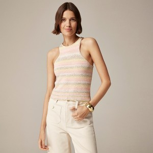 J.Crew Collection space-dyed sweater-tank Peach Yellow Stripe Online | 03WBTAGDZ