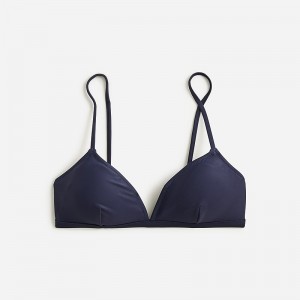 J.Crew Contrast-trim french bikini top Navy USA | 18IZKDFJB