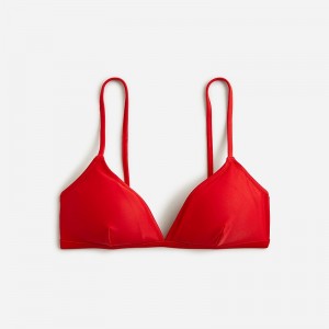 J.Crew Contrast-trim french bikini top Venetian Red Outlet Online | 70NAJGTFI