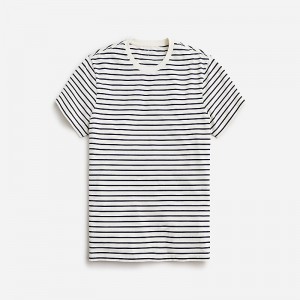 J.Crew Cotton T-shirt Ivory Navy Factory Outlet | 58FWBOVZI