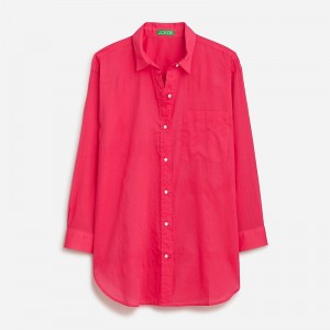 J.Crew Cotton voile beach shirt Raspberry Sherbet Factory Outlet | 59OBVWCZJ