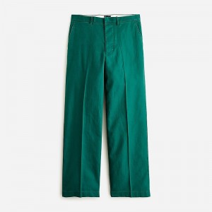 J.Crew Creased summer trouser in cotton-linen blend Graffiti Green Online | 83JQUMNCV