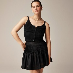 J.Crew Crochet button-up sweater-tank Black Clearance | 38CPXRIEH