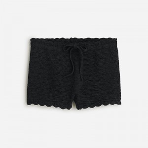 J.Crew Crochet mini short Black Outlet Online | 70ERCVDKF