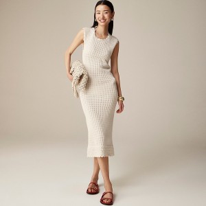 J.Crew Crochet open-back midi dress Natural Clearance | 40HURWFIB