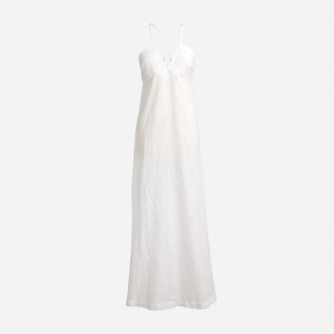 J.Crew Cross-back beach dress in linen-cotton blend White Clearance | 32KMABNPF