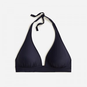 J.Crew DD halter tie-back bikini top with mesh Navy Online | 06YQXZRAB