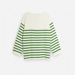 J.Crew DEMYLEE New York™ Barid striped sweater Green Multi Factory Outlet | 52JPOCRSG