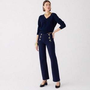 J.Crew Delaney full-length sailor sweater-pant Navy Hthr Natural Sale | 27ZNQUEOJ