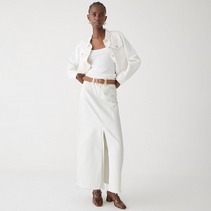 J.Crew Denim maxi skirt in white White Denim Outlet Online | 79MYBFPIR