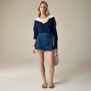 J.Crew Denim skort in Indigo wash Medium Indigo Wash Factory Outlet | 51KVIBNFQ