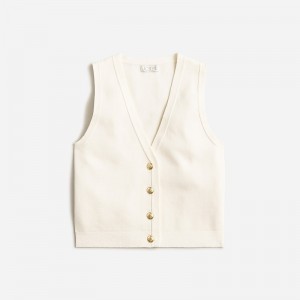 J.Crew Emilie sweater-vest Ivory Clearance | 30DKZFXVG