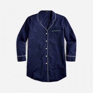 J.Crew End-on-end cotton nightshirt Navy Sale | 26SNKGJCW