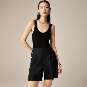 J.Crew Featherweight cashmere ribbed tank top Jet Black Online | 03RDCBTLI