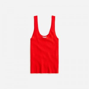 J.Crew Featherweight cashmere ribbed tank top Red Online | 85XMNIDKW