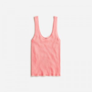 J.Crew Featherweight cashmere ribbed tank top Pink Outlet | 96OJLWHQU