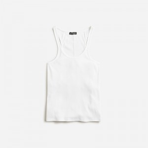 J.Crew Fine rib racerback tank top White Outlet | 90YKIZANS