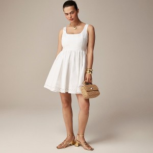 J.Crew Fit-and-flare mini dress with rickrack trim White Clearance | 31LJVDRSH