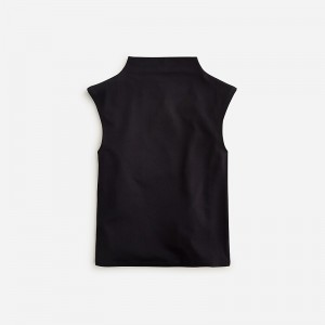 J.Crew Fitted mockneck tank top in stripe stretch cotton blend Black Sale | 24PBUHVFA