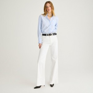 J.Crew Full-length slim wide-leg jean White Denim Sale | 27KJYMRDG