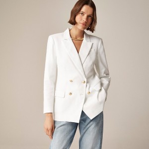 J.Crew Greta blazer in stretch linen blend White Factory Promo | 63XURHBCS