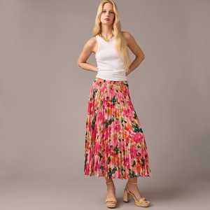 J.Crew Gwyneth pleated skirt in floral chiffon Pink Multi Floral Clearance | 48CHZAEID