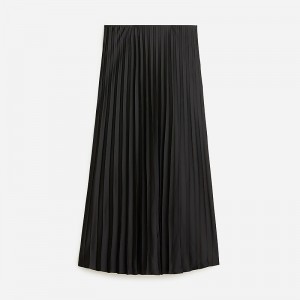 J.Crew Gwyneth pleated slip skirt Black Outlet | 92VMNSEKU