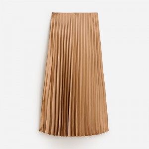 J.Crew Gwyneth pleated slip skirt Camel Online | 09XKUAQJH