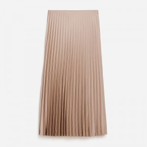 J.Crew Gwyneth pleated slip skirt Warm Boulder Outlet | 90TNLPWKF