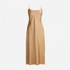 J.Crew Gwyneth slip dress luster charmeuse Camel Sale | 23INHWYVG