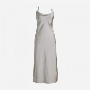 J.Crew Gwyneth slip dress luster charmeuse Vintage Dove Outlet | 98JMUQBNV