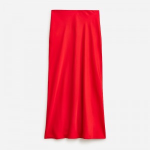 J.Crew Gwyneth slip skirt in floral luster charmeuse Vintage Red Factory Outlet | 53ISGQKUF